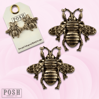 Gold bee post earring - Boutique Bella BellaEarrings