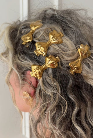 Gold Bow Hair Clip - Boutique Bella BellaHair Accessories