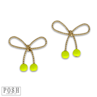Gold bow post earring - LC - Boutique Bella BellaEarrings