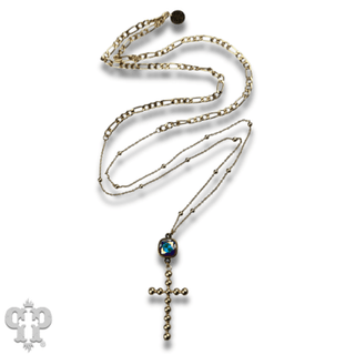 Gold chain and cross necklace with Austrian crystal - Boutique Bella BellaNecklaces
