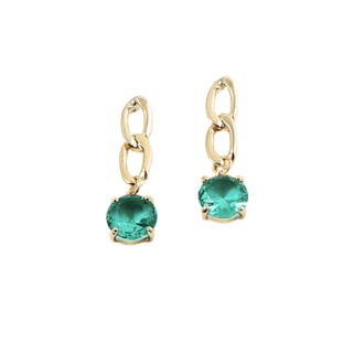 Gold Chain Drop Rhinestone Earrings - Boutique Bella BellaDistress