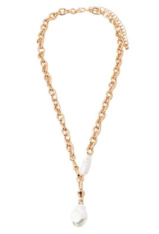 Gold Chain with Pearl Drop Necklace - Boutique Bella BellaNecklaces