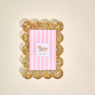 Gold Glitter Rectangle Scalloped Acrylic Picture Frame - Boutique Bella BellaFrame