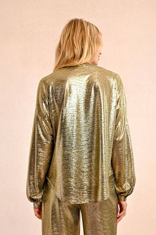 Gold Medusa Fleck Blouse - Boutique Bella BellaBLOUSE