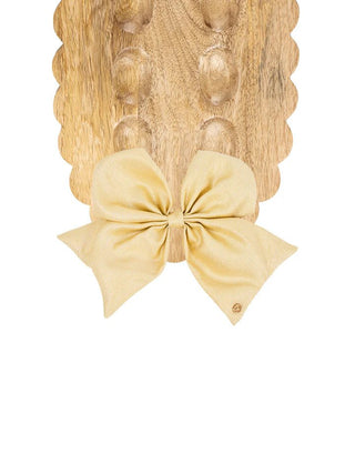 Gold Metallic Magnetic Fabric Bow - Boutique Bella Bellamagnetic bow