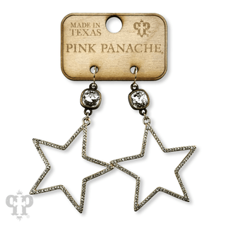 Gold open star earring, Austrian crystal - LC - Boutique Bella BellaEarrings