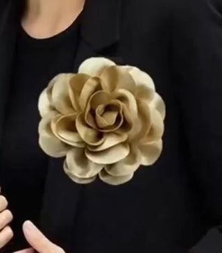 Gold Satin Rose Brooch - Boutique Bella BellaBrooch