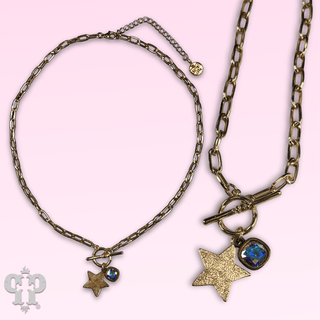 Gold star necklace with crystals from Swarovski® - LC - Boutique Bella BellaNecklaces