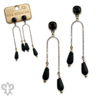 Golden arch earrings with Austrian crystal - Boutique Bella BellaEarrings