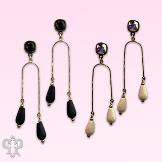Golden arch earrings with Austrian crystal - Boutique Bella BellaEarrings