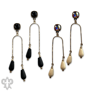Golden arch earrings with Austrian crystal - Boutique Bella BellaEarrings