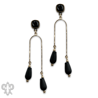Golden arch earrings with Austrian crystal - Boutique Bella BellaEarrings