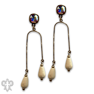 Golden arch earrings with Austrian crystal - Boutique Bella BellaEarrings