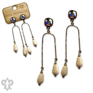 Golden arch earrings with Austrian crystal - Boutique Bella BellaEarrings