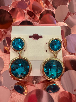 Golden Azure Crystal Earrings - Boutique Bella BellaEarrings