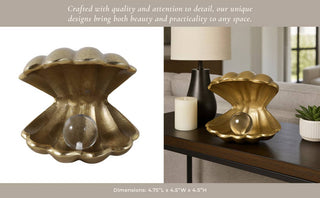 Golden Coastal Treasure Accent – 5 in. - Boutique Bella BellaShell Figurine