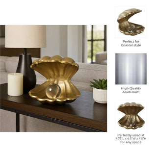 Golden Coastal Treasure Accent – 5 in. - Boutique Bella BellaShell Figurine