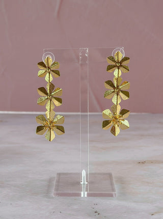 Golden Flower Trio Earrings - Boutique Bella BellaEARRINGS