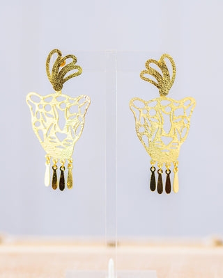 Golden Wild and Fancy Earrings - Boutique Bella BellaEARRINGS
