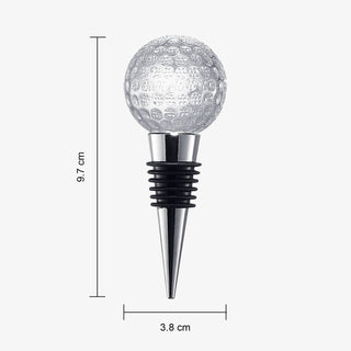 Golf Ball Wine Champagne Bottle Stopper Mouth Blown Lead Free Clear Glass Stopper Novelty Glassware - Boutique Bella Bella
