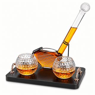 Golf Club Whiskey Decanter Set with 2 Crystal Glasses, 28.7 oz - Boutique Bella Bella