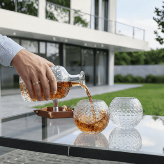 Golf Whiskey Glasses Set Of 2 15 Oz Golf Ball Shaped Old Fashioned Liquor Cocktail Glass Crystal Uni - Boutique Bella Bella