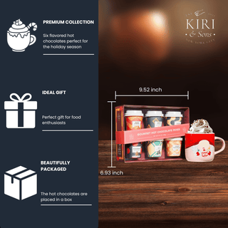 Gourmet Hot Cocoa Gift Set Cup Hot Chocolates Set Of 6 Flavors Salted Caramel French Vanilla Caramel - Boutique Bella Bella