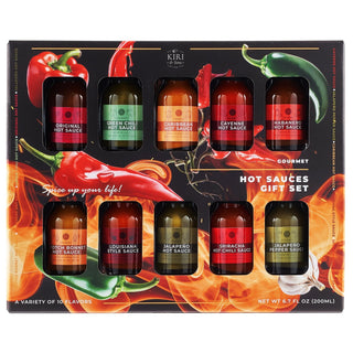 Gourmet Hot Sauce Sampler Gift Set Of 10 Flavors Include Habanero Scotch Bonnet Jalapeno Sriracha Lo - Boutique Bella Bella