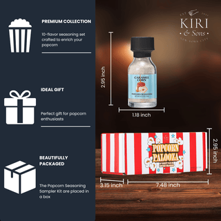 Gourmet Popcorn Seasoning Sampler Kit 10 Flavor Variety Pack Including Kettle Corn Garlic Parmesan B - Boutique Bella Bella
