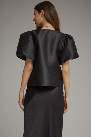 Graceful Pleat Puff Top - Boutique Bella BellaBlouse