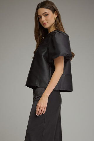 Graceful Pleat Puff Top - Boutique Bella BellaBlouse