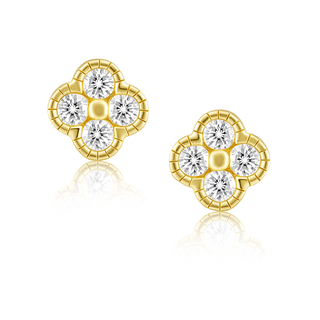 Gracie CZ Clover Studs - Boutique Bella BellaEarring