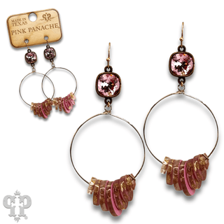Graduated acrylic disc earring with Austrian crystal - Boutique Bella BellaEarrings
