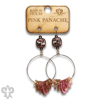 Graduated acrylic disc earring with Austrian crystal - Boutique Bella BellaEarrings