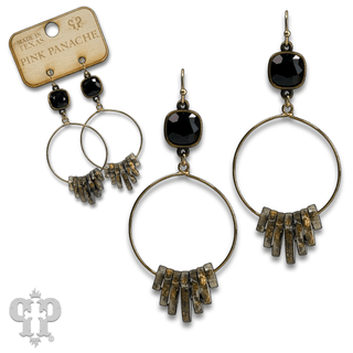 Graduated acrylic disc earring with Austrian crystal - Boutique Bella BellaEarrings