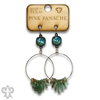 Graduated acrylic disc earring with Austrian crystal - Boutique Bella BellaEarrings
