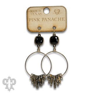 Graduated acrylic disc earring with Austrian crystal - Boutique Bella BellaEarrings