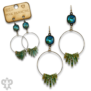 Graduated acrylic disc earring with Austrian crystal - Boutique Bella BellaEarrings