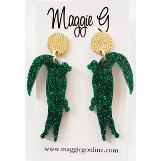 Green Alligator Acrylic Earrings - Boutique Bella Bellaacrylic Earrings