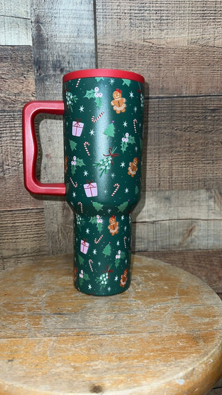 Green Christmas Tumbler 40oz - Boutique Bella BellaTumbler