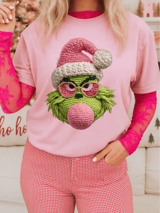 Green Guy Bubble Crochet Graphic Tee - Boutique Bella BellaGraphic Tees