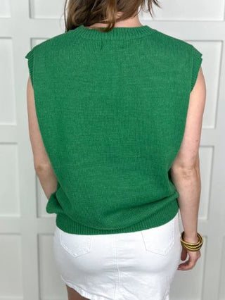 Green Lucky Charm Tinsel Sweater Vest - Boutique Bella BellaSweater Vest