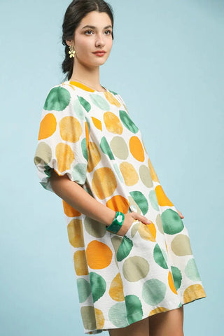 Green Mix Daydream Dot Dress - Boutique Bella BellaDRESS