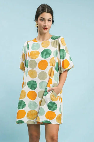 Green Mix Daydream Dot Dress - Boutique Bella BellaDRESS