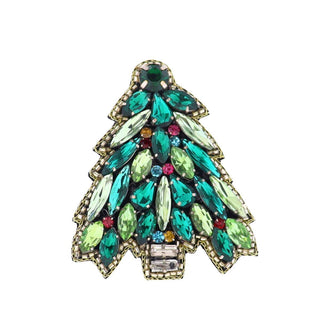Green & Multi Beaded Christmas Tree Brooch - Boutique Bella BellaChristmas Brooches