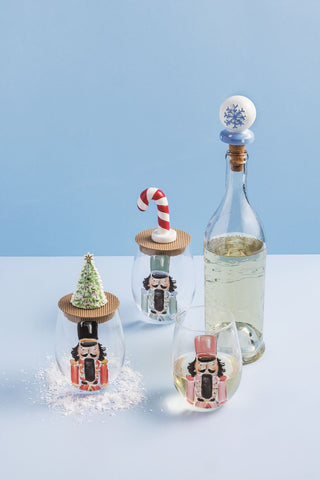 Green Nutcracker Wine Glass & Stopper Set - Boutique Bella BellaChristmas