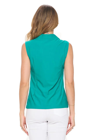 Green Rosa Sleeveless Polo Top - Boutique Bella BellaTOP