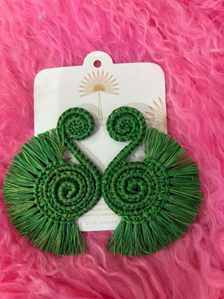 Green Spiral Breeze Earrings - Boutique Bella BellaEarrings