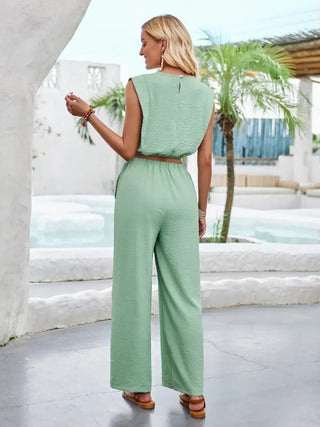 Green Wide Leg Pant Set - Boutique Bella BellaPant Set