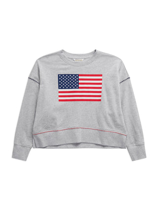 Grey America Relaxed Sweatshirt - Boutique Bella BellaSweatshirt